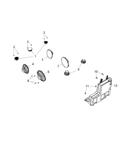 2020 Ram 1500 Speaker-Sub WOOFER Diagram for 68277288AB