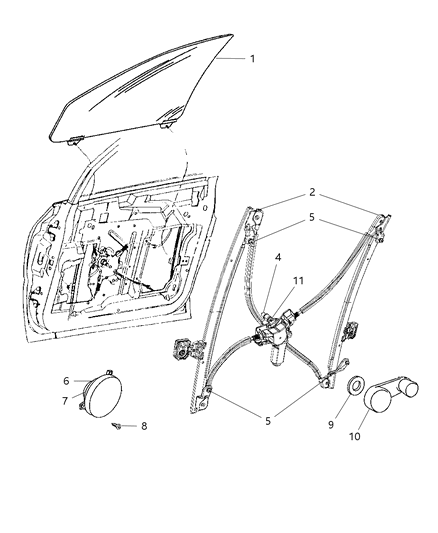 2006 Chrysler Town & Country Door, Front Diagram 1