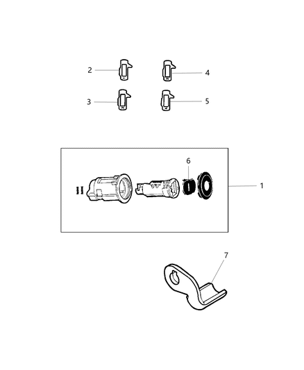 2014 Chrysler 200 Decklid Cylinder & Key Diagram