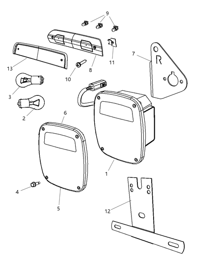 2011 Ram 3500 Lamps - Rear Diagram