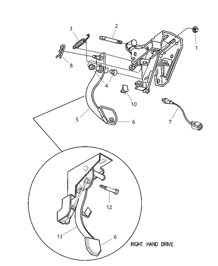 2001 Chrysler PT Cruiser Clutch Pedal Diagram