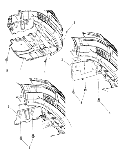 2013 Ram C/V Belly Pan-Front Diagram for 68145522AA