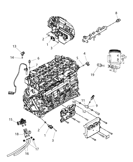 2011 Ram 5500 Sensors - Engine Diagram