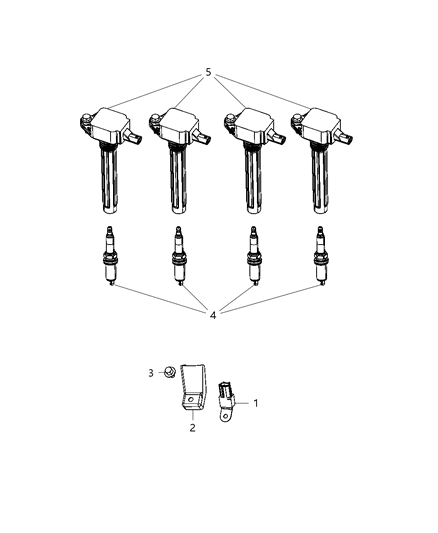 2019 Jeep Compass Spark Plugs & Ignition Coil Diagram 1