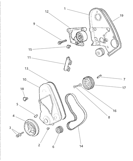 1998 Chrysler Sebring Timing Belt & Cover Diagram 1