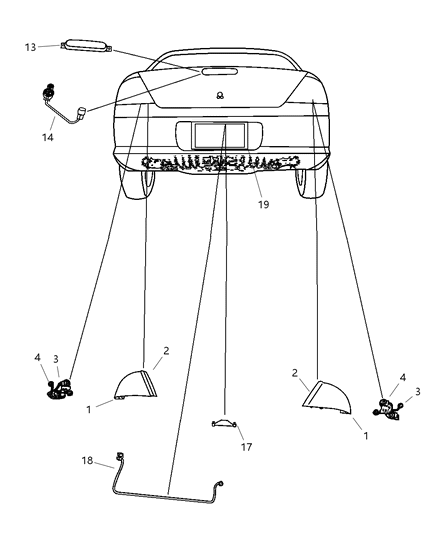 2002 Chrysler Sebring Lamp-High Mounted Stop Diagram for 4805410AA