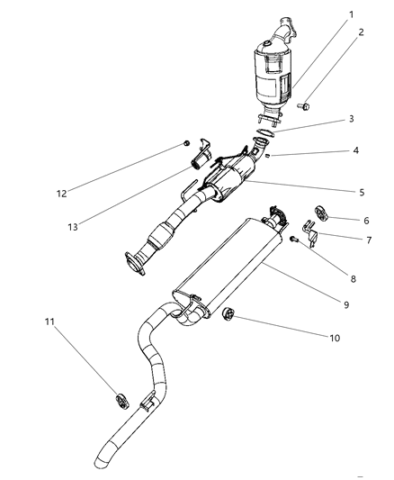 2007 Dodge Nitro Gasket-Exhaust Diagram for 52129416AA