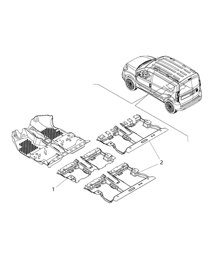 2015 Ram ProMaster City Carpet Rear Floor Diagram