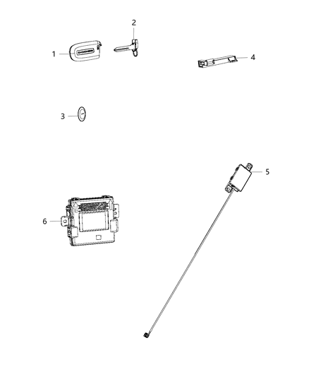 2015 Dodge Durango Receiver Modules, Keys & Key Fob Diagram