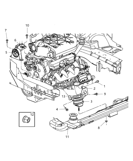 2006 Chrysler Pacifica Bracket-Engine Mount Diagram for 5510006AC