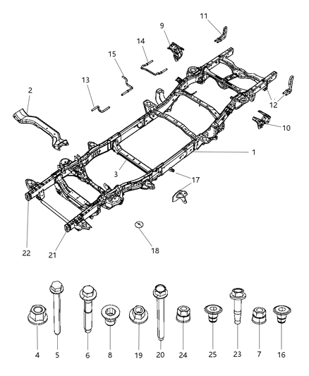 2012 Ram 1500 Frame-Chassis Diagram for 68138173AA