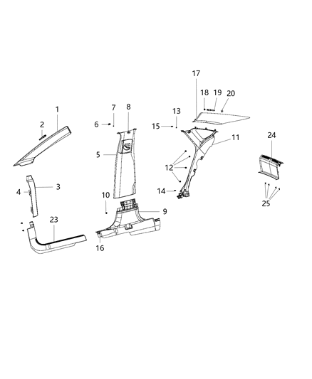 2017 Chrysler 200 FASTENER-Trim Panel Diagram for 68230659AA