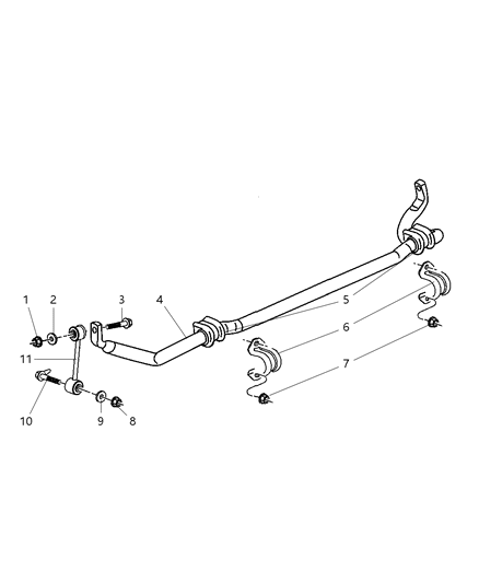 2005 Jeep Liberty RETAINER-SWAY Bar Diagram for 52088631AA
