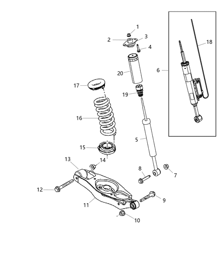 2013 Chrysler 300 Rear Shocks, Spring Link Diagram