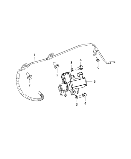 2017 Jeep Cherokee Vacuum Solenoid / Vacuum Harness Diagram