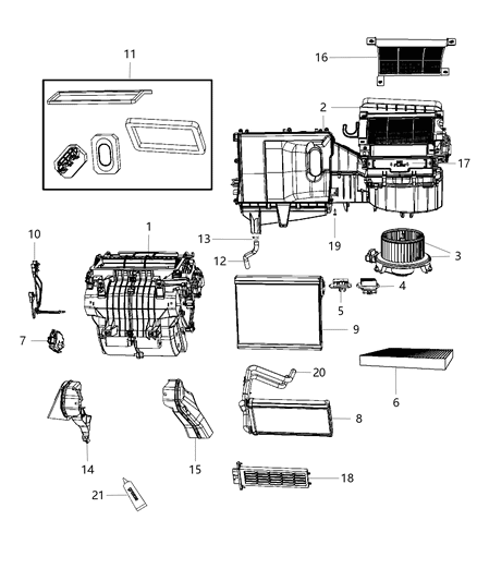 2012 Dodge Avenger A/C & Heater Unit Diagram