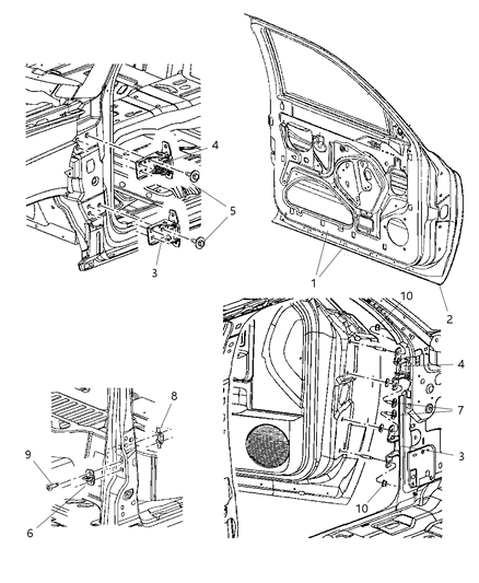 2010 Dodge Dakota Door-Front Door Diagram for 55359310AA