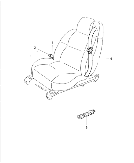 2005 Chrysler Sebring Front Inner Seat Belt Diagram for YP401BPAD