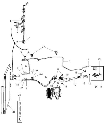 2011 Ram 1500 Line-A/C Suction Diagram for 55056863AC