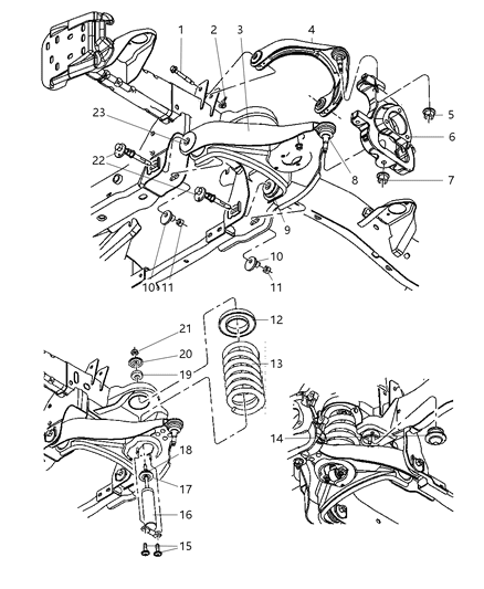 2007 Dodge Ram 1500 Upper And Lower Control Arms, Springs And Shocks - Front Diagram