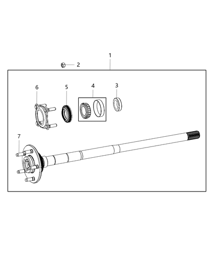 2021 Jeep Gladiator Axle Rear Shaft Diagram for 68471168AA