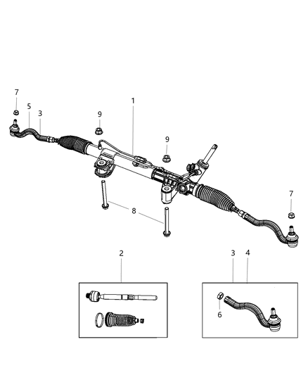 2014 Jeep Grand Cherokee Gear Rack & Pinion Diagram