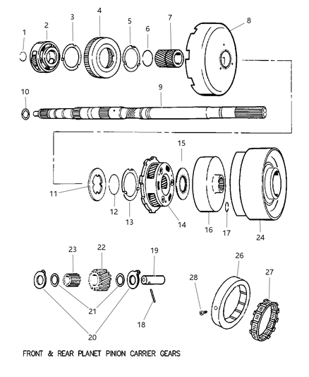 1997 Dodge Ram Van Output Shaft Diagram 1