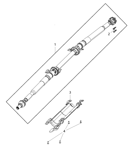 2016 Jeep Cherokee Rear Drive Shaft Diagram for 68242641AA