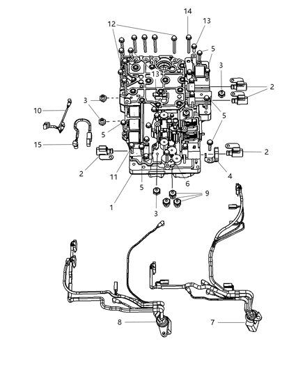 2008 Dodge Ram 3500 Valve Body Serviceable Parts Diagram