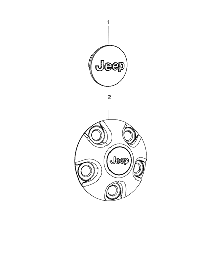 2020 Jeep Gladiator Wheel Covers & Center Caps Diagram