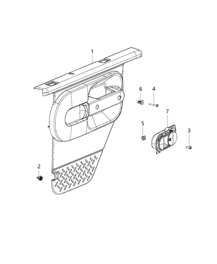 2018 Jeep Wrangler Rear Door Trim Panel Diagram 2