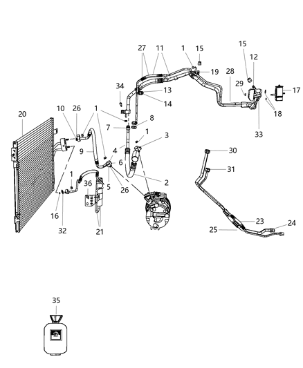 2016 Dodge Journey A/C Plumbing Diagram