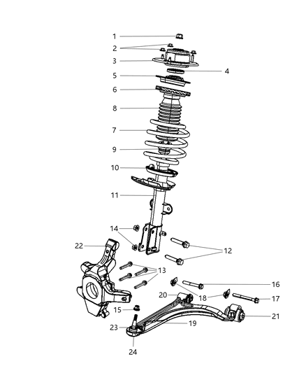 2008 Chrysler Pacifica Suspension - Front Diagram