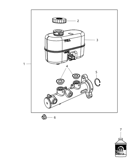 2012 Ram 3500 Brake Master Cylinder Diagram for 68144665AA