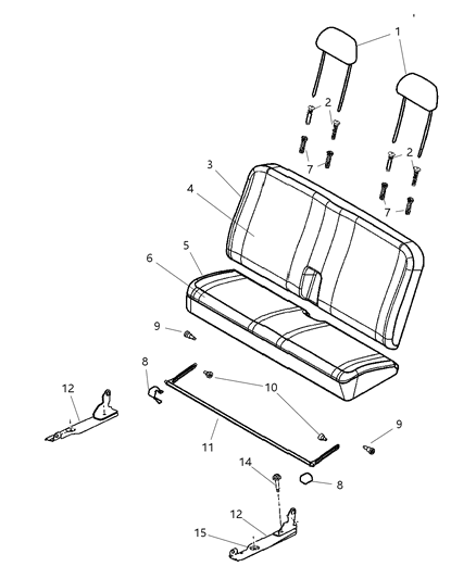 2008 Dodge Durango Rear Seat - Bench Diagram 1