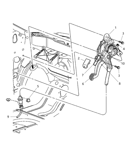 2002 Chrysler Town & Country Lever - Parking Brake Diagram