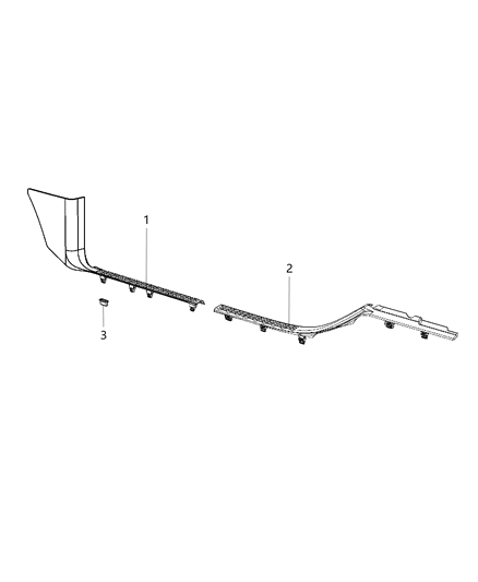 2019 Ram 1500 Cowl Side Panel & Scuff Plates Diagram