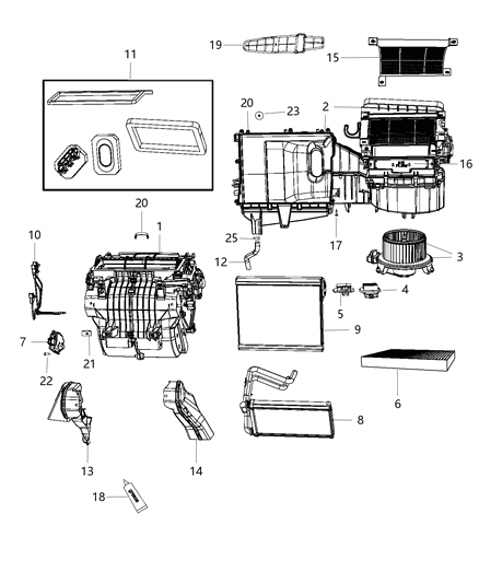 2014 Dodge Avenger A/C & Heater Unit Diagram