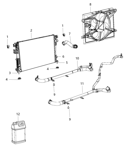 2017 Chrysler Pacifica Hose-Radiator Outlet Diagram for 68238070AB