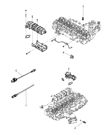 2009 Dodge Ram 3500 Pickup Sensors - Exhaust & Oxygen Diagram