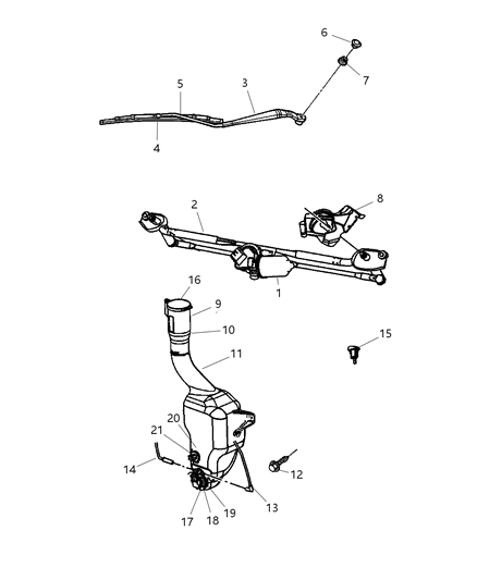 2007 Dodge Charger Arm-Front WIPER Diagram for 5139093AA