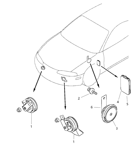 1998 Chrysler Sebring Coupe Horns Diagram