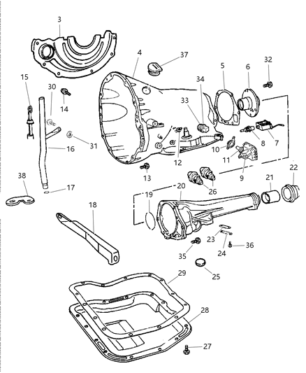 2002 Dodge Ram Wagon FILTR Pkg-Transmission Oil Diagram for 5072425AA