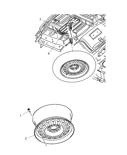 2005 Chrysler Pacifica WINCH-Spare Tire Carrier Diagram for 5054930AC