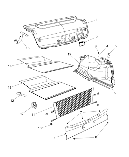 2011 Chrysler 300 Cover-DECKLID Interior Trim Diagram for 55315128AD