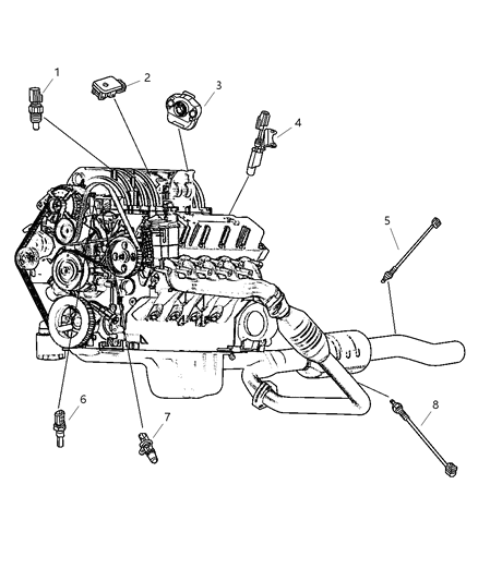 2000 Dodge Ram 3500 Sensors - Engine Diagram 3