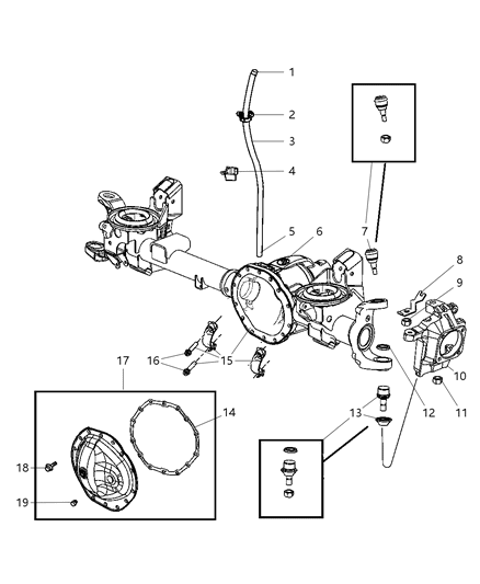 2007 Dodge Ram 3500 Cab Chassis Axle Housing, Front Diagram 2