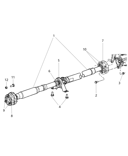 2009 Dodge Challenger Rear Drive Shaft Diagram for 4593869AB