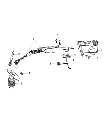 2011 Chrysler Town & Country Steering Column Assembly Diagram