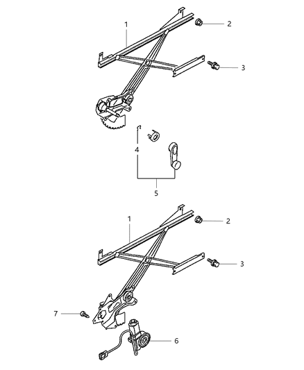 2000 Chrysler Sebring Door, Front Regulator Diagram